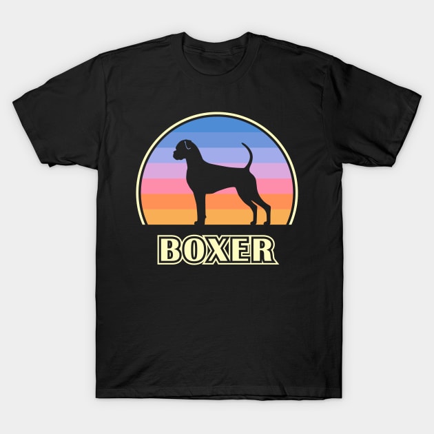 Boxer Vintage Sunset Dog T-Shirt by millersye